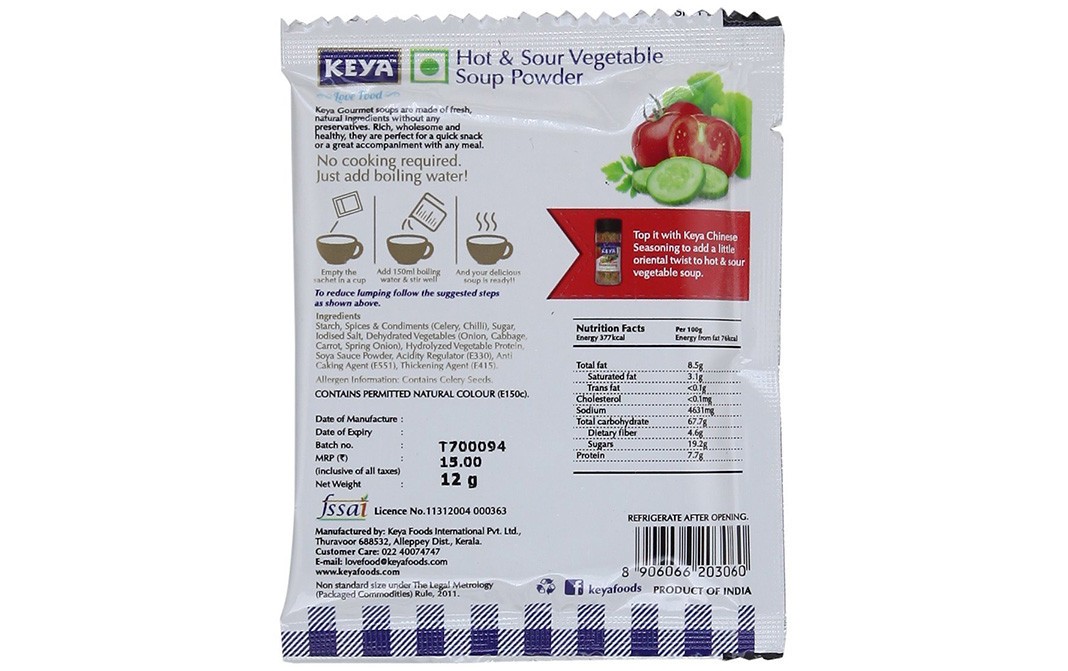 Keya Hot & Sour Vegetable Soup   Sachet  12 grams